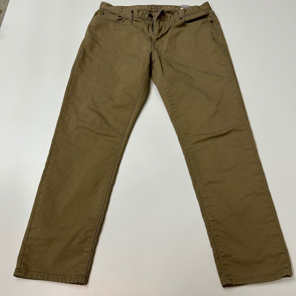 Banana Republic Travel Jean Mens 34x32 Athletic Fit Khaki Tan Stretch Pants